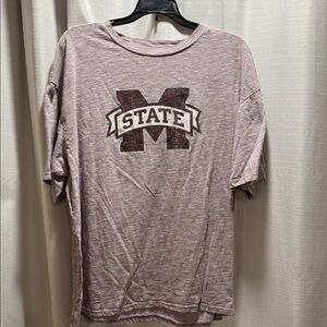 Men's Heather Mauve 'State M' Graphic Short Sleeve Tee